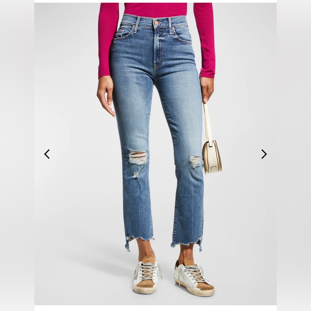 MOTHER The Insider Crop Step Fray Jeans Size 27
